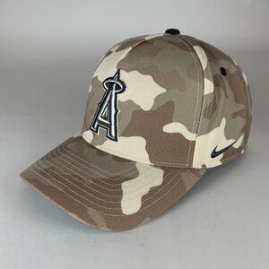 Los Angeles Angels MLB Brown Beige Camo Nike Snapback Hat Mens M/L